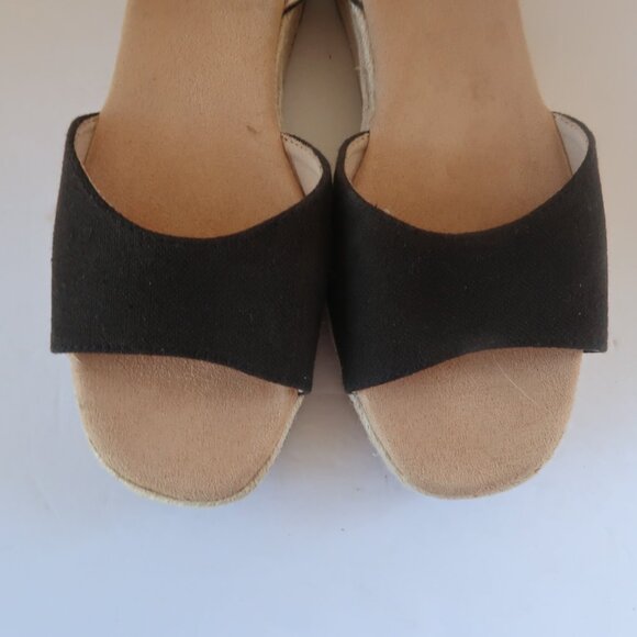 Old Navy Espadrille Wedge Black Sandals Sz 10 - Picture 10 of 15